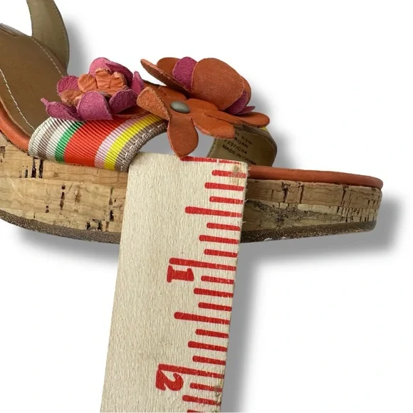 COACH Morgan Strappy Cork Wedges Heels Size 6.5 Floral Shoes - Picture 14 of 15